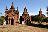 Bagan Myanmar. Temple clusters near the Gubyauknge, Myinkaba. 